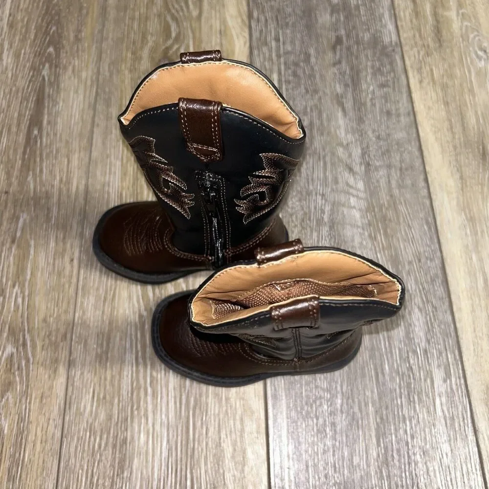 Austin Trading Co Kids Infant Youth US Size 6 Brown Black Western Style Boots